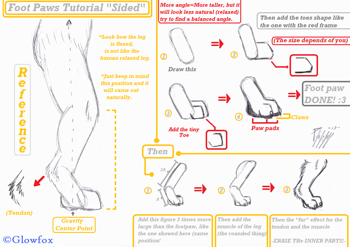How to draw furry feet
